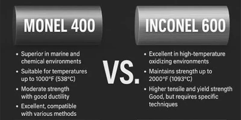 Inconel 600 vs Monel 400 Inconel 600 vs Monel 400